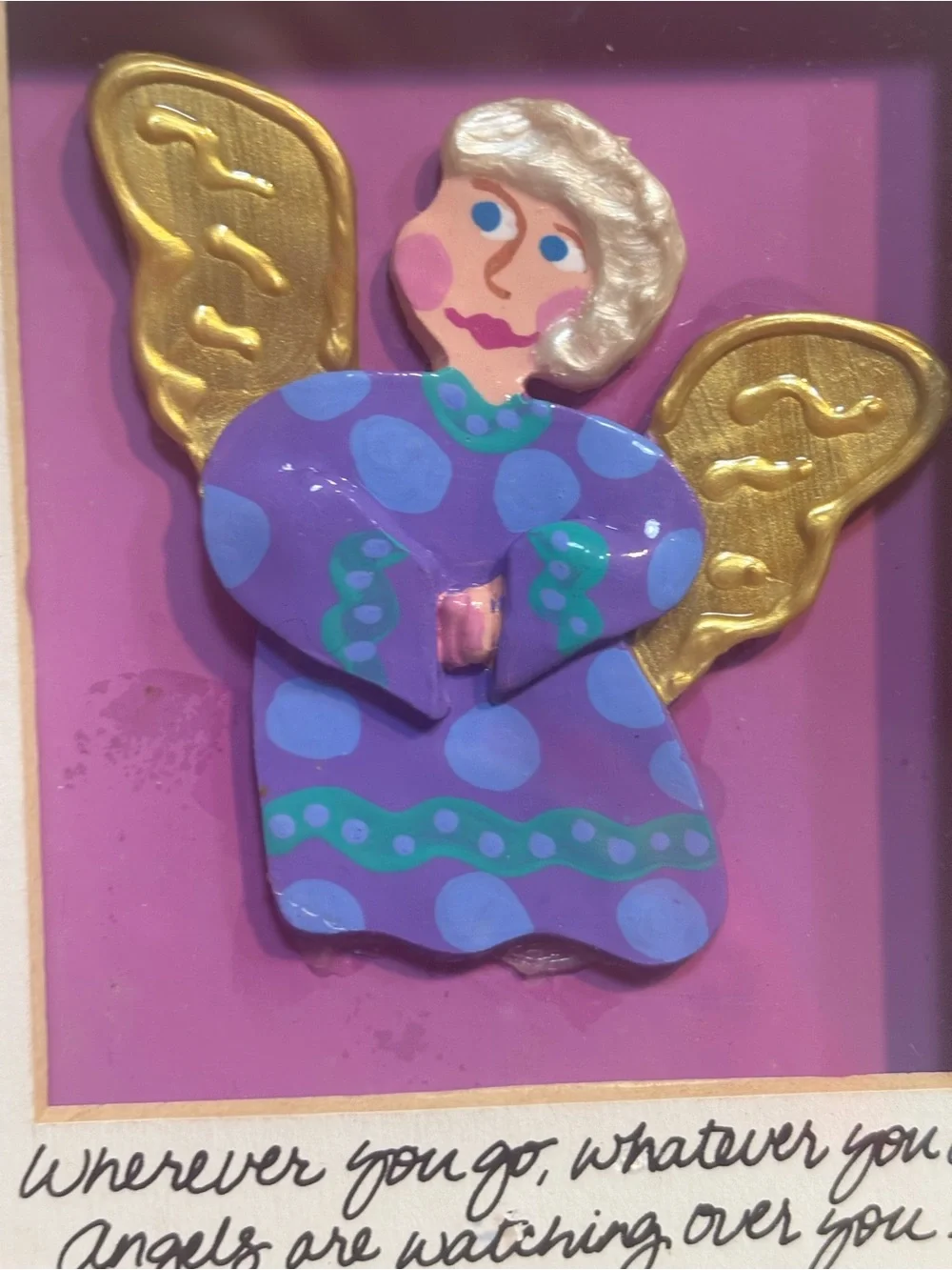 Bright Star Designs angel shadow box framed wall hanging - Picture 3 of 7